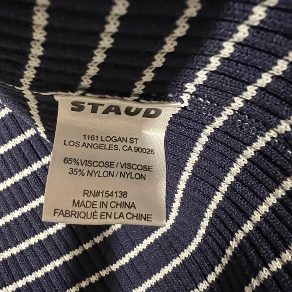 Staud NWT Shoko Striped Navy and White Button-Down Dress - Picture 5 of 7